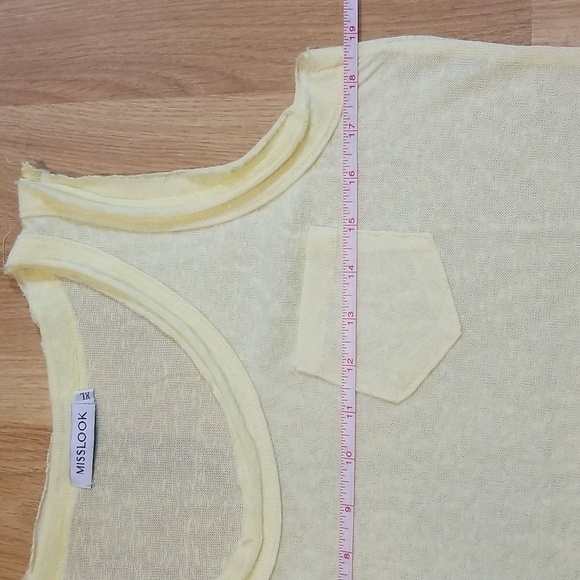 Misslook yellow cotton slub tank top XL EUC - Picture 7 of 8